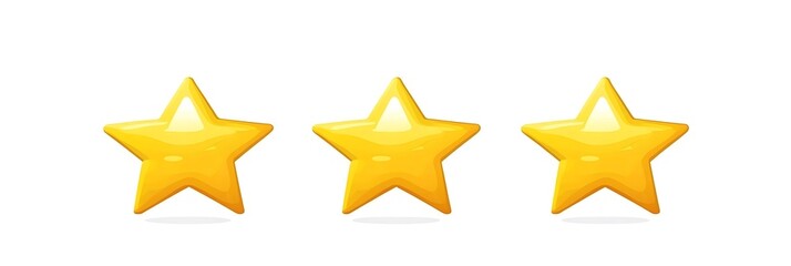 5 yellow stars icon vector illustration on a white background