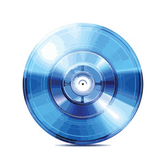 Professional Blue Shading Silhouette of Music Compact Disc Vector Illustration