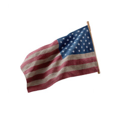 American flag waving in wind, showcasing vibrant colors and bold stripes. Symbol of freedom and patriotism, perfect for celebrations and national events.