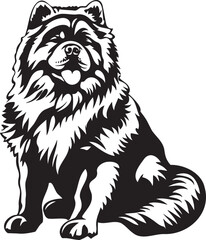 vector image of a Chow Chow dog