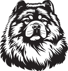 Chow Chow dog head vector
