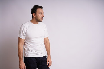 Male Model Showing Different Emotions on White Studio Background