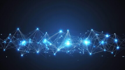 Abstract network design with glowing points and lines.