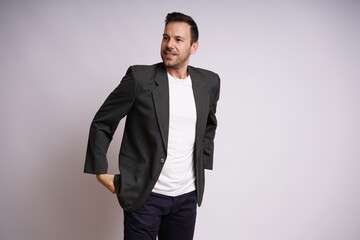 Male Model Showing Different Emotions on White Studio Background