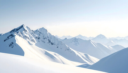 Obraz premium Snow-Capped Mountains under Clear Blue Sky at High Altitude