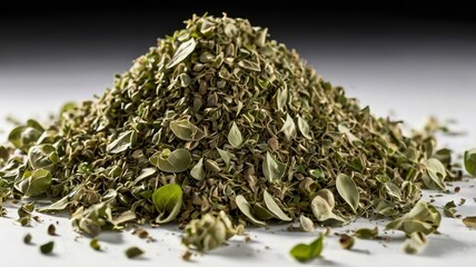 Crushed oregano leaves in a heap