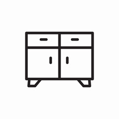 Kitchen cabinet storage furniture icon vector sign