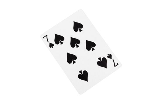 Seven of Spades Playing Card on Green Table