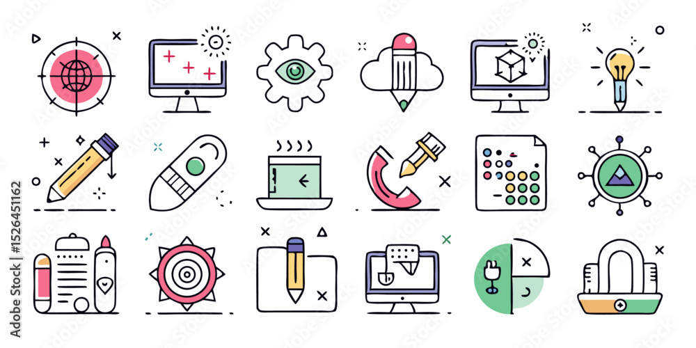 Poster high quality graphic design line icons single design element for branding and web projects