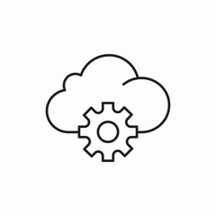 Cloud system settings icon vector sign