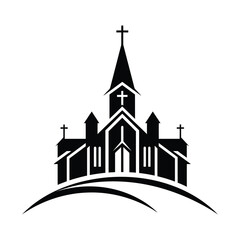 Minimalist Black and White Church Logo Design