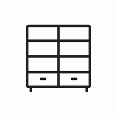 Storage shelving unit furniture icon vector sign