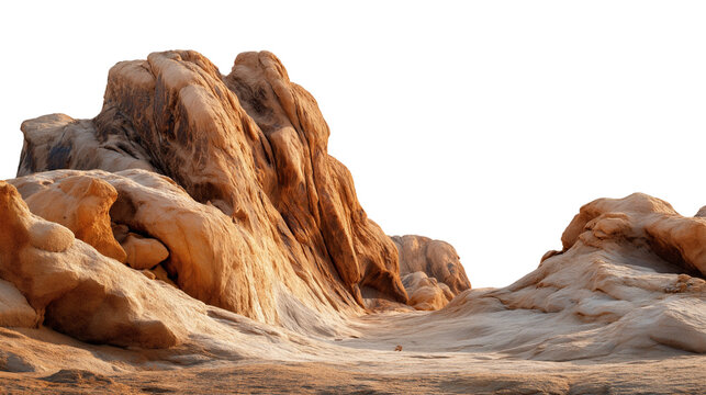 rugged rock formations isolated on white background - Powered by Adobe