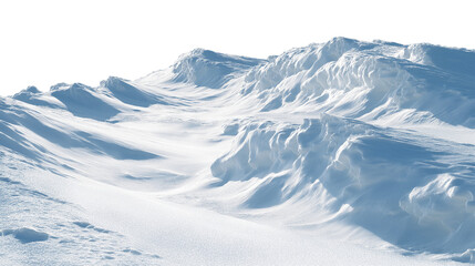 Obraz premium snow-covered mountain range isolated on white background