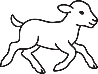 sketch of a running lamb