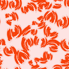 Vector pink seamless pattern with different smears in grunge style. Print, background, wallpaper, design