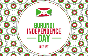 Celebrate burundi independence day july first with flag and patriotic design
