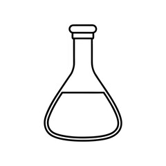 Laboratory Flask Icon in Minimal Line Style