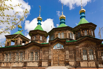 Holy Trinity Cathedral in Karakol city, Kyrgyzstan