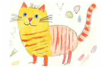 Obraz na płótnie Canvas Cat drawing sketch painting.