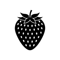 Minimal Strawberry Stencil Bold Line Art Vector