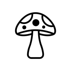 Mushroom Line Art Vector in Modern Outline Style