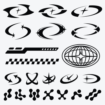 Trendy Y2K Abstract Graphic Elements
