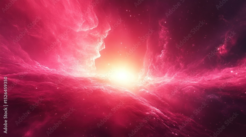 Wall mural abstract of a glowing sunset sky with a clear space in the middle, background wallpaper ai generated