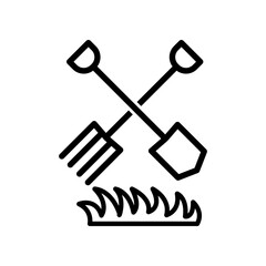 Shovel and fork icon design template SVG