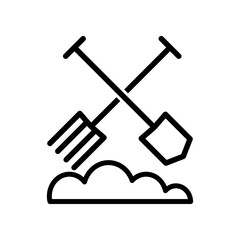 Shovel and fork icon design template SVG