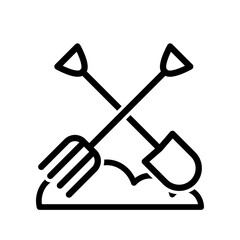 Shovel and fork icon design template SVG