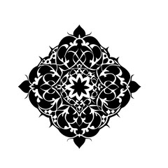 Tazhib Eslimi Art Iranian Text Box Floral Vector. iranian art empty frame isolated transparent background. vector illustration of iranian ornament frame ideal for text box
