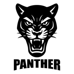 Fierce Panther Head Mascot – Roaring Wild Cat Vector Illustration for Sports Logo, T-shirt Print, or Decal Design