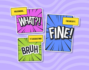 Explore a vibrant collection of Colorful Expression Stickers designed for Fun Digital Communication