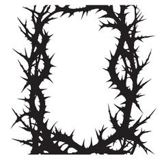 a black and white frame with a crown of thorns