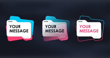 Modern Geometric Gradient Social Media Banner Templates for Digital Marketing - Blue and Pink Design