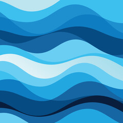 Fototapeta premium Abstract blue waves background seamless pattern for graphic design and digital art