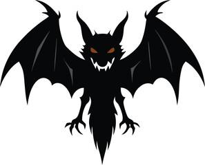  Hallown bat vector art illustration