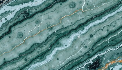 Teal and blue swirling pattern with golden threads, resembling polished stone or mineral formations close up