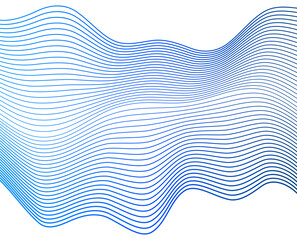 Wave of the many colored lines. Abstract wavy stripes on a white background isolated. Creative line art. Vector illustration EPS 10. Design elements created using the Blend Tool. Curved smooth tape