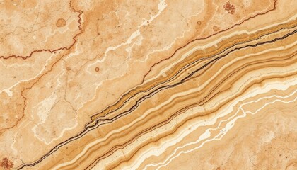 Warm, layered texture, like tan marble with dark streaks running through it