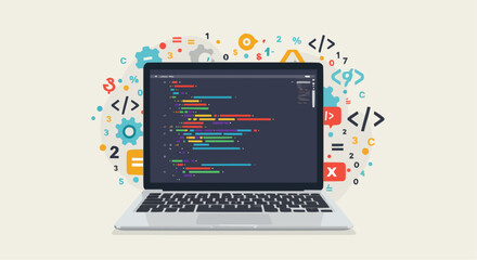 laptop with world map