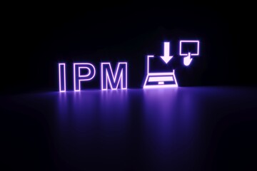 IPM neon concept self illumination background 3D illustration