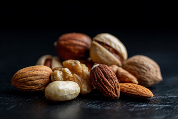 a pile of nuts on a table
