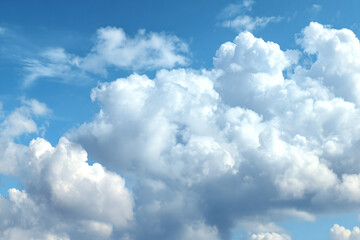 Obraz premium a plane flying through a cloudy blue sky