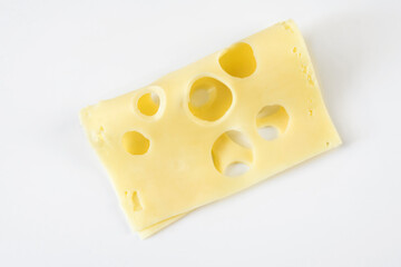 cheese slices isolated on a white background