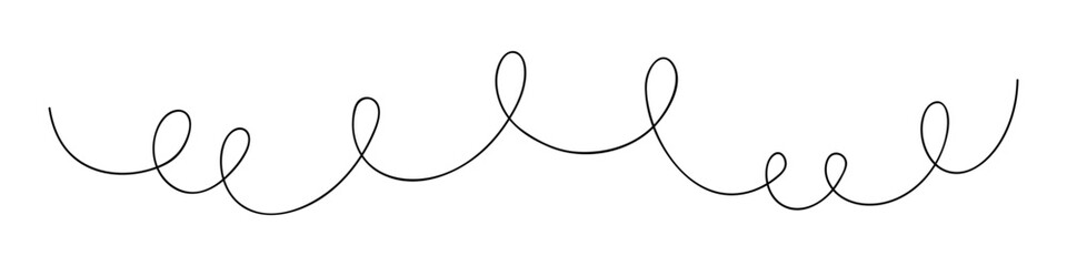 Squiggle and swirl hand drawn line vector element