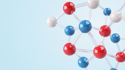 Obraz premium Colorful molecular structure illustration representing scientific research and chemistry concepts in a creative style