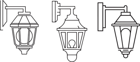 wall lamp icon wall lamp vector set