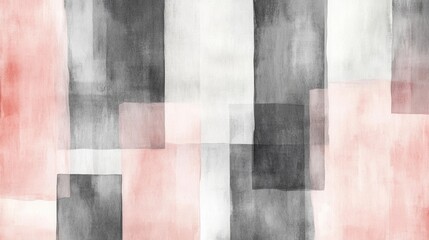 Fototapeta premium Abstract geometric painting in pink, gray, and white tones
